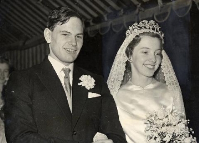 Neil Primrose, 7th Earl of Rosebery and Deirdre Reid
Wedding on 22 January 19552