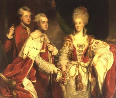 Hon. William Harcourt, his brother
George Harcourt, 2nd Earl Harcourt,
and his wife Elizabeth, Lady Harcourt (l-r)
by Sir Joshua Reynolds, 1780 1