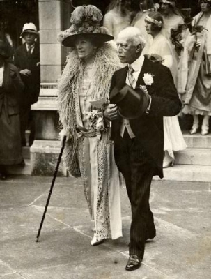 Sir William Worsley, 3rd Bt and Lucy Brunner
At the wedding of Sir William's son to Lady Brunner's daughter, 20 May 19242