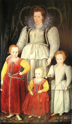 Anne, Lady Wentworth
and her children from her first marriage
by Marcus Gheeraerts the younger, 1596 2